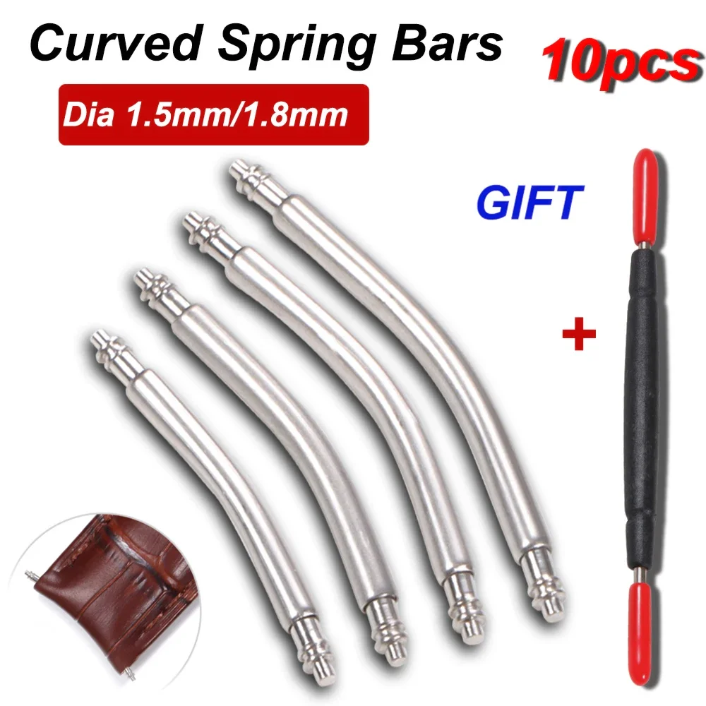 Spring Bar Tool Set - 10 pièces extrémité incurvée barre à