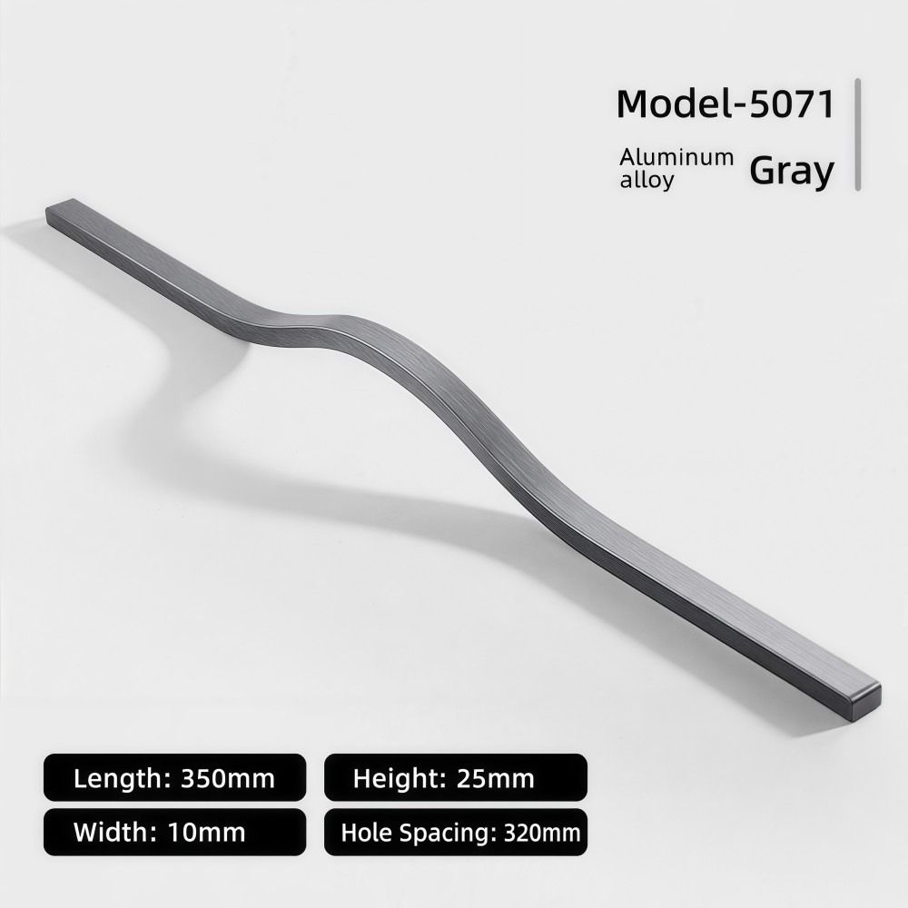 Curved Spring Bar - Poignée de meuble en alliage d'aluminium,