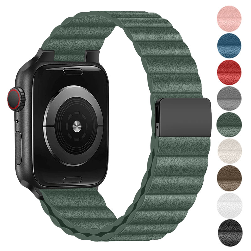 Milanese Loop Magnetic - Bracelet magnétique en cuir pour Apple