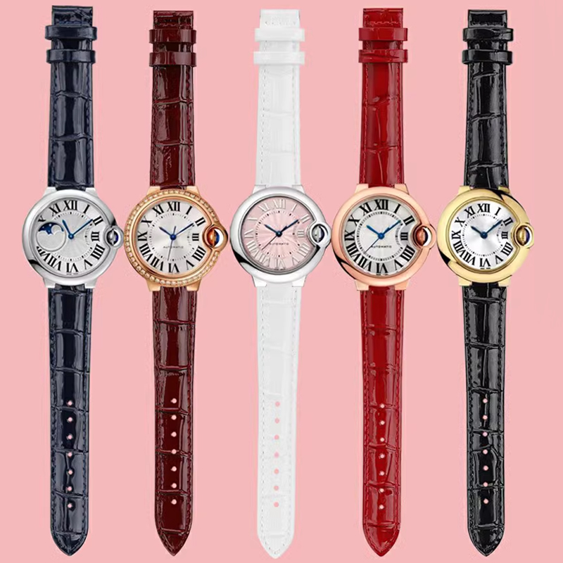 Bracelet de montre en cuir vér - Cartier Watch Ballon Bleu avis et prix